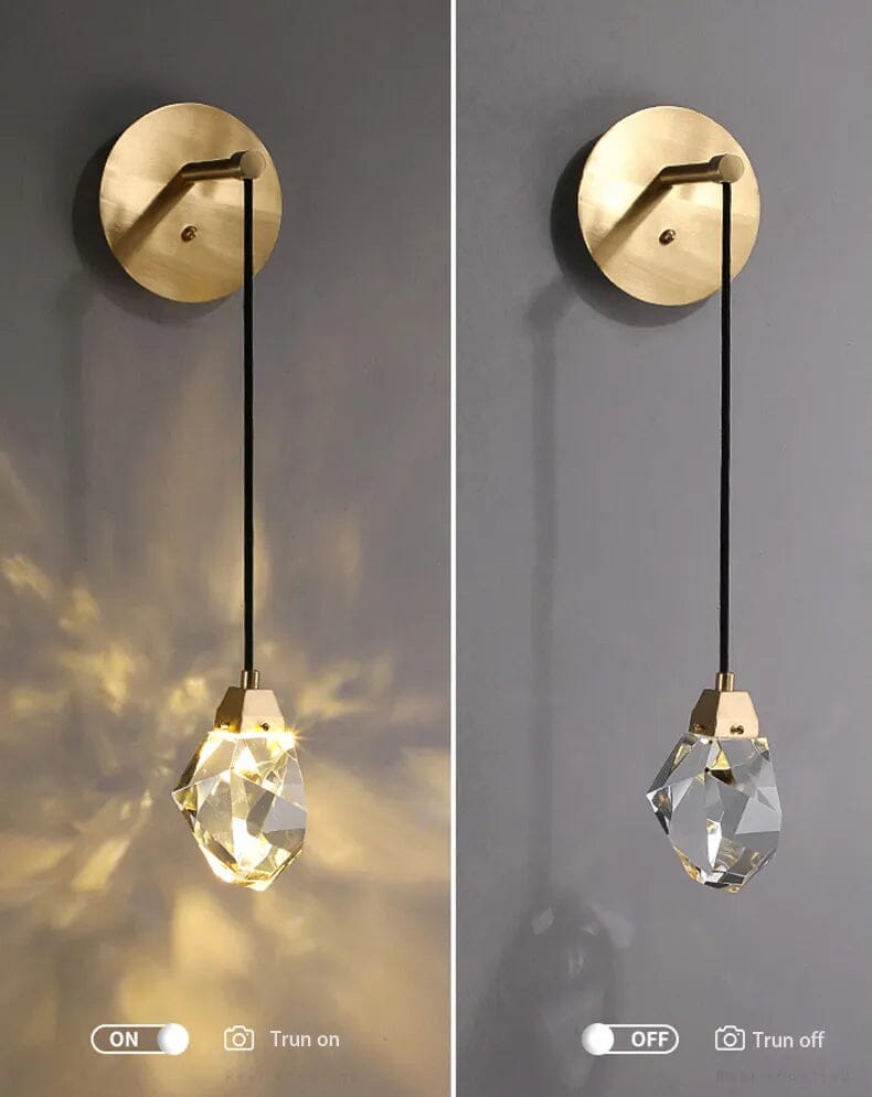 Crystal Pendant Wall Light - Single Crystal - view 15