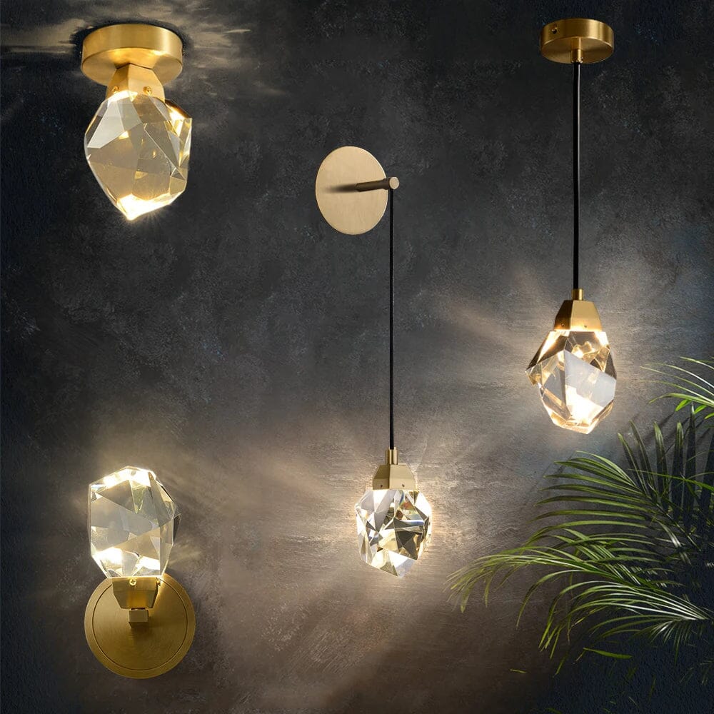 Crystal Pendant Wall Light - Single Crystal - view 18