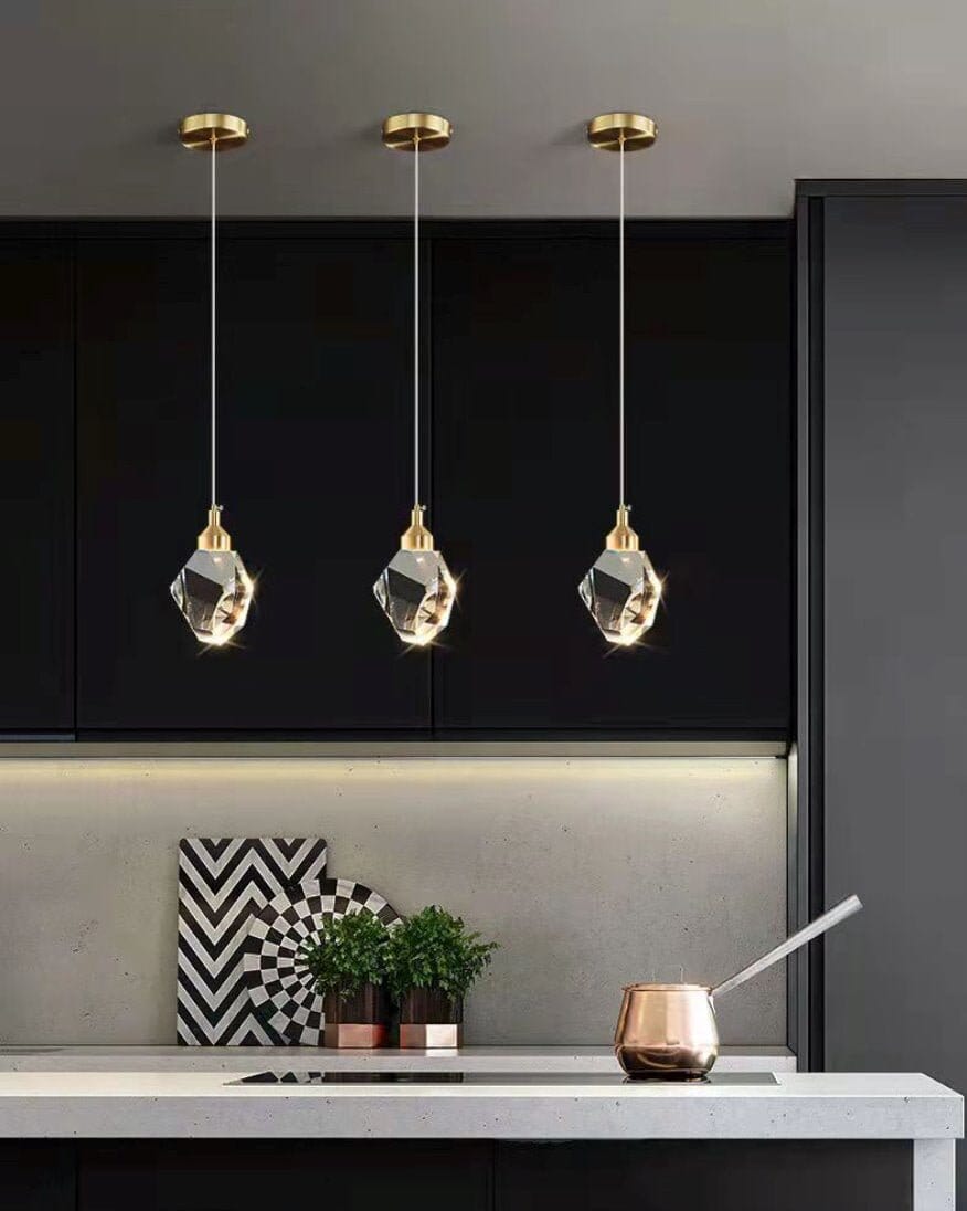 Crystal Pendant Wall Light - Single Crystal - Ceiling