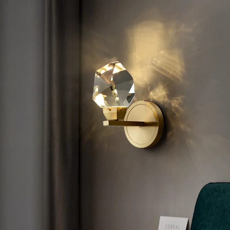 Crystal Pendant Wall Light - Single Crystal - Sconce