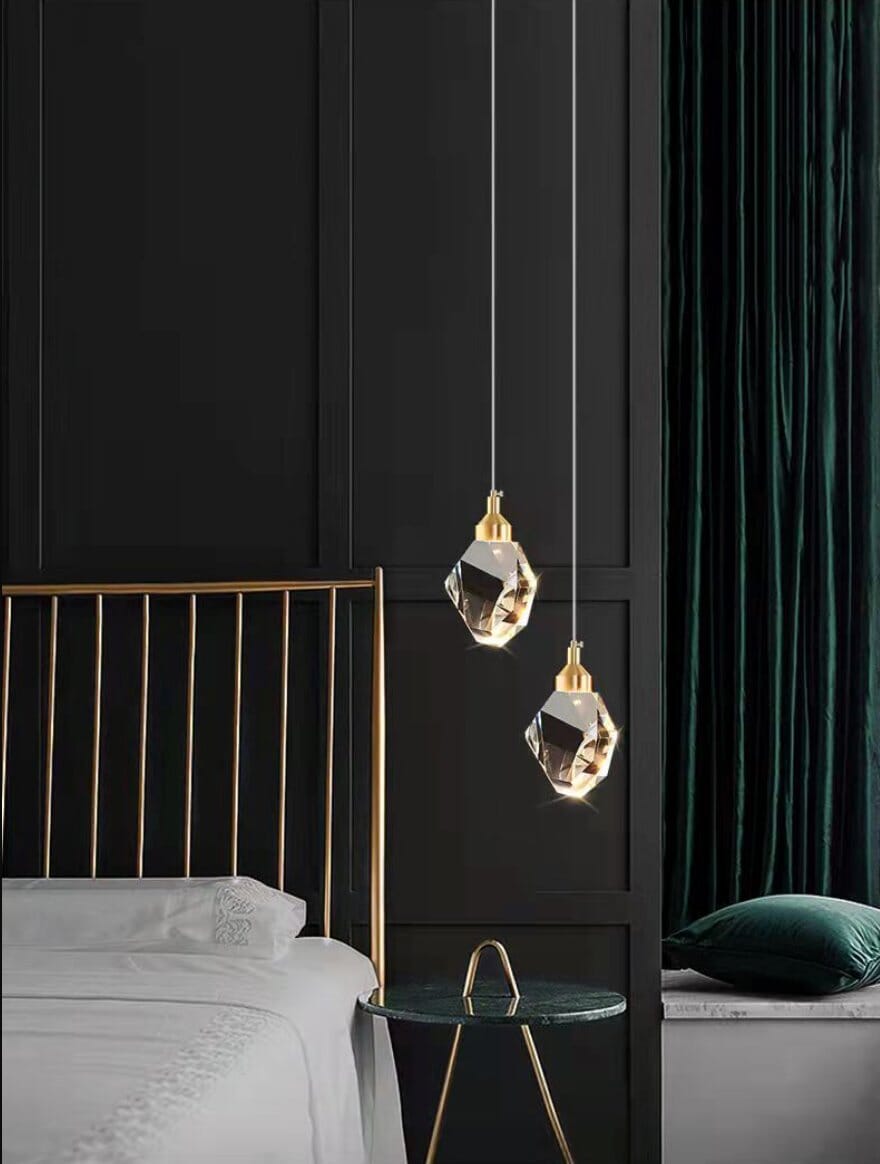Crystal Pendant Wall Light - Single Crystal - Ceiling / Warm White (3000K)