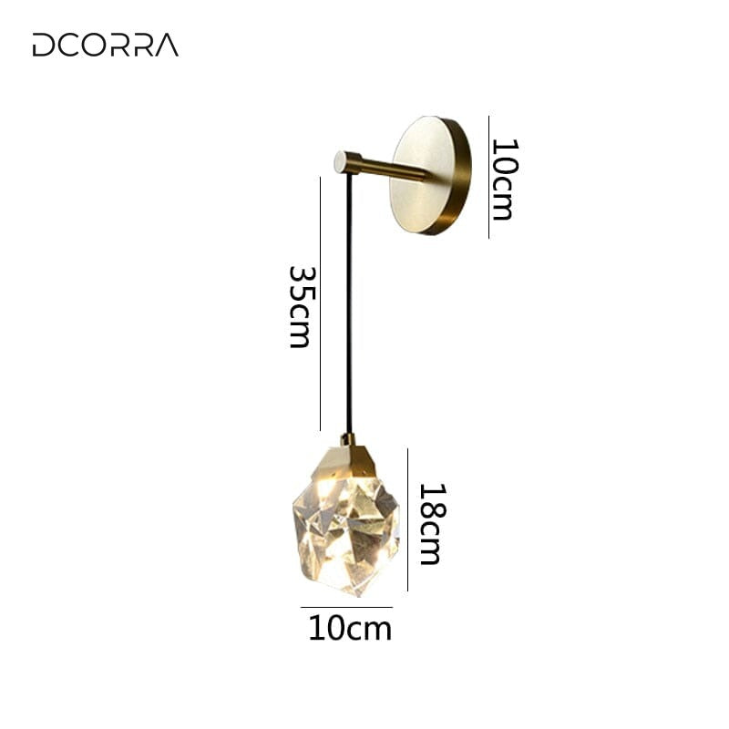 Crystal Pendant Wall Light - Single Crystal - view 6