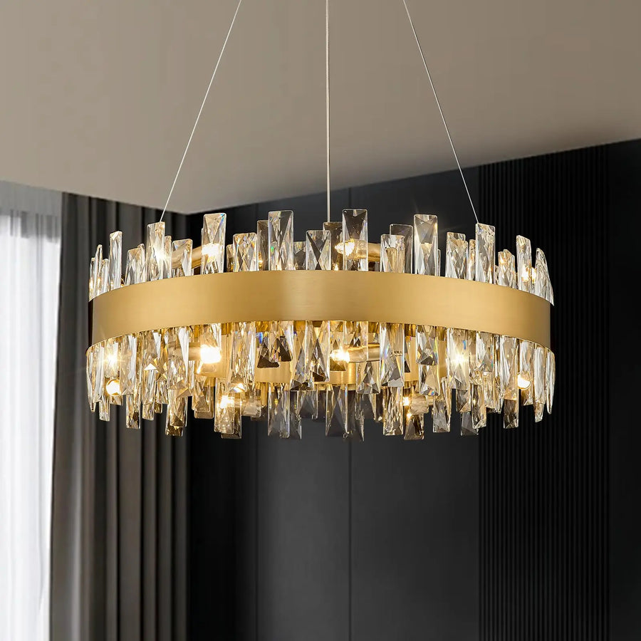 Crystal Prism Ring Chandelier
