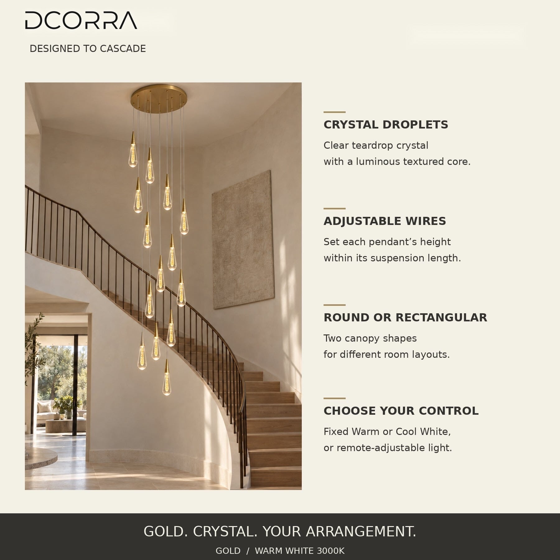 Crystal Raindrop Cascade Chandelier - view 7
