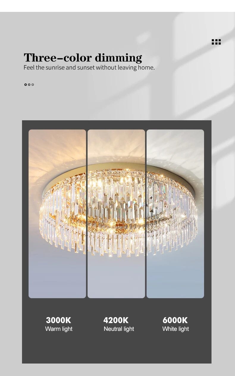 Crystal Ring Chandelier with Remote
