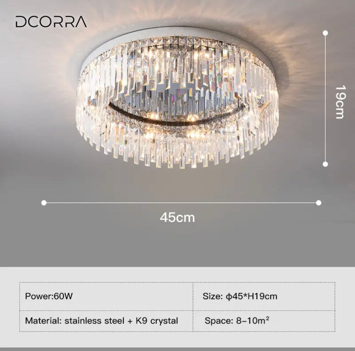 Crystal Ring Chandelier with Remote