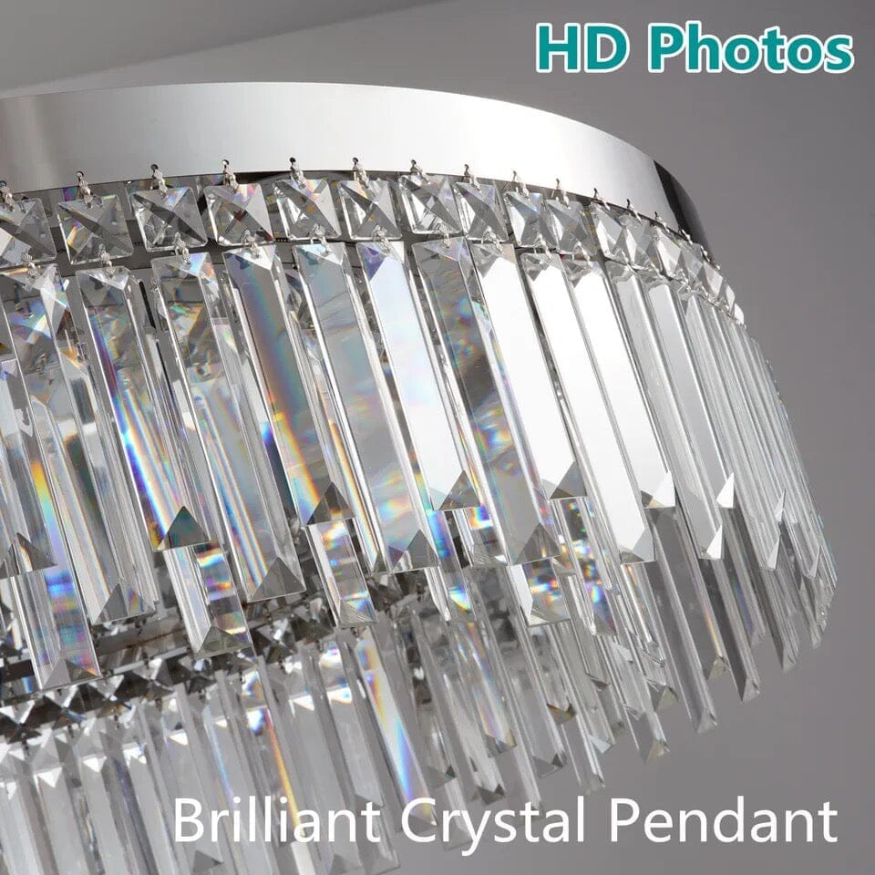 Crystal Ring Chandelier with Remote