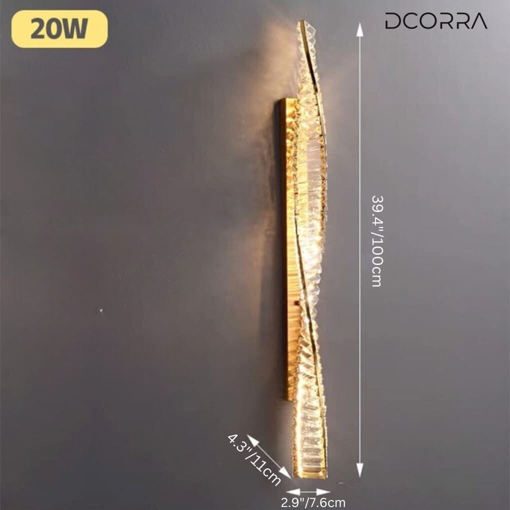 Crystal Spiral Wall Lamp - D2.9"xH39.4"