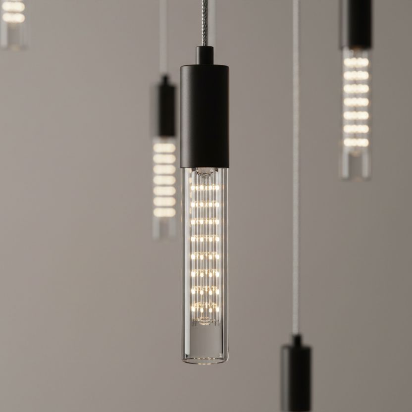Crystal Tube Waterfall Staircase Chandelier