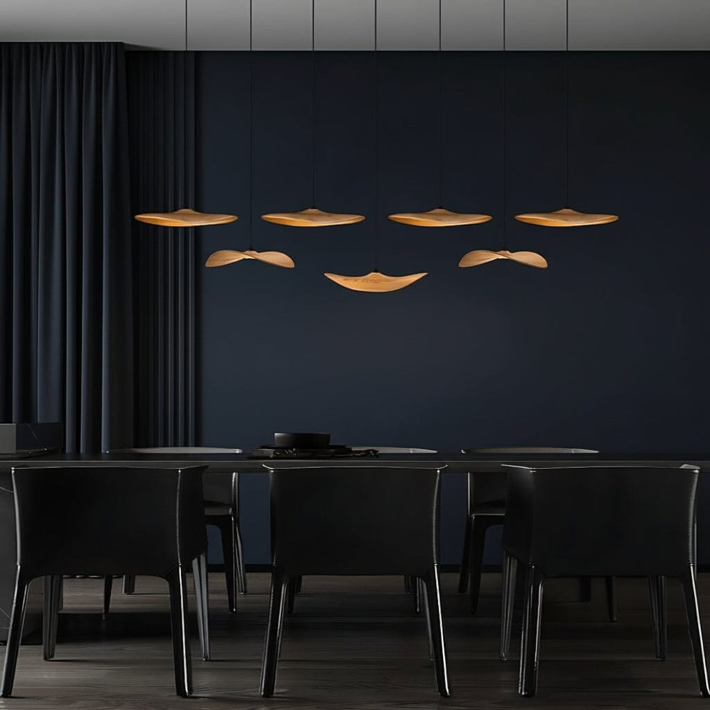 Curved Wood Disc Cloud Chandelier - view 6