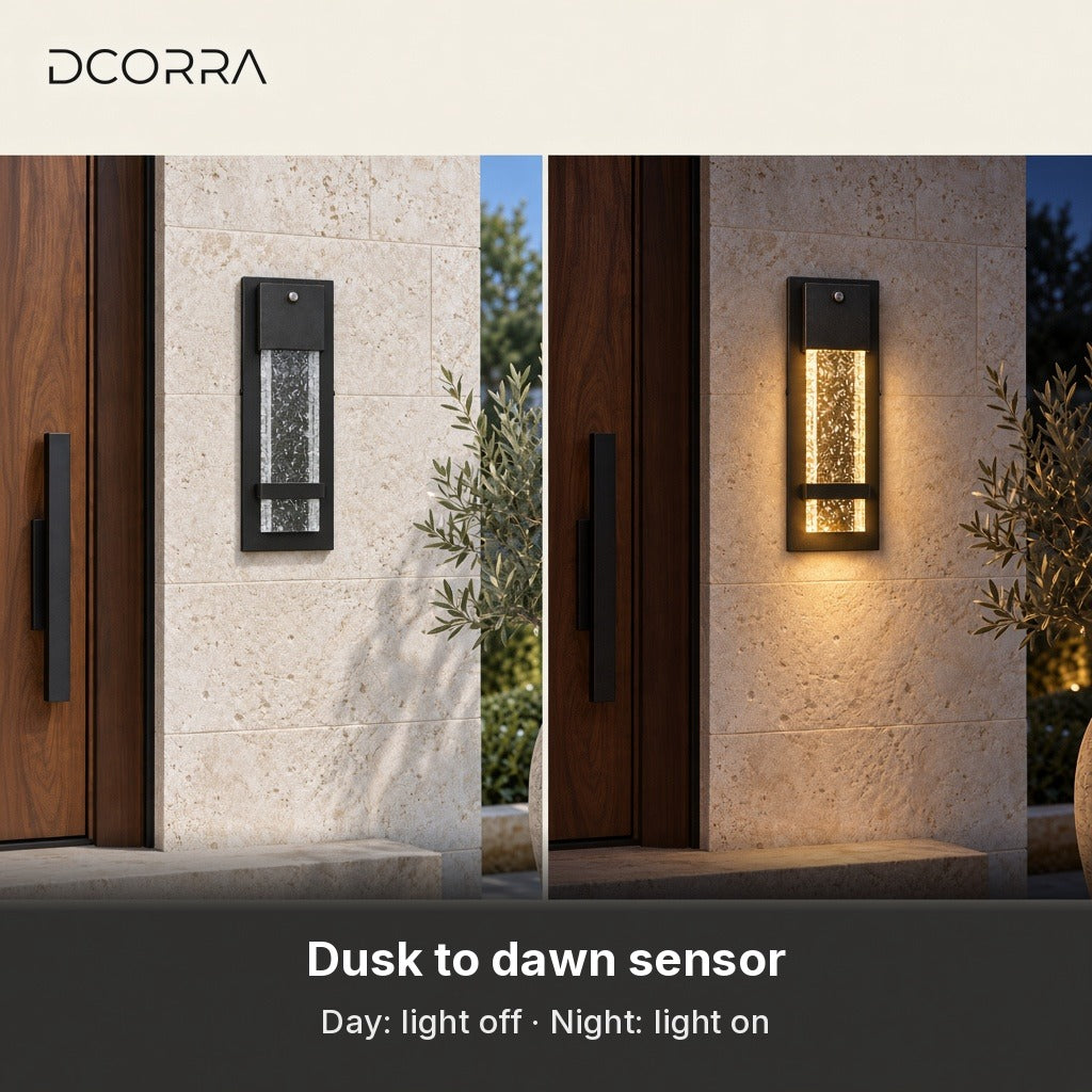 Bubble Glass Sensor Wall Light - dusk to dawn sensor