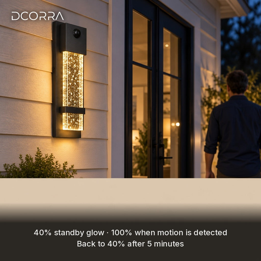 Bubble Glass Sensor Wall Light - motion sensor modes