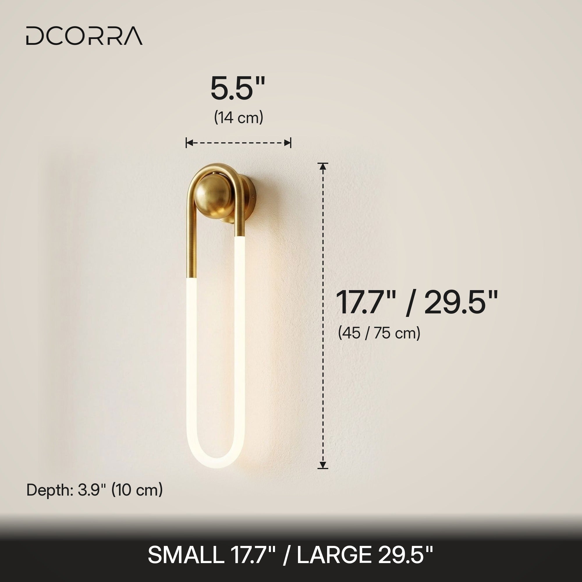 Oval Loop LED Wall Light - dimensions