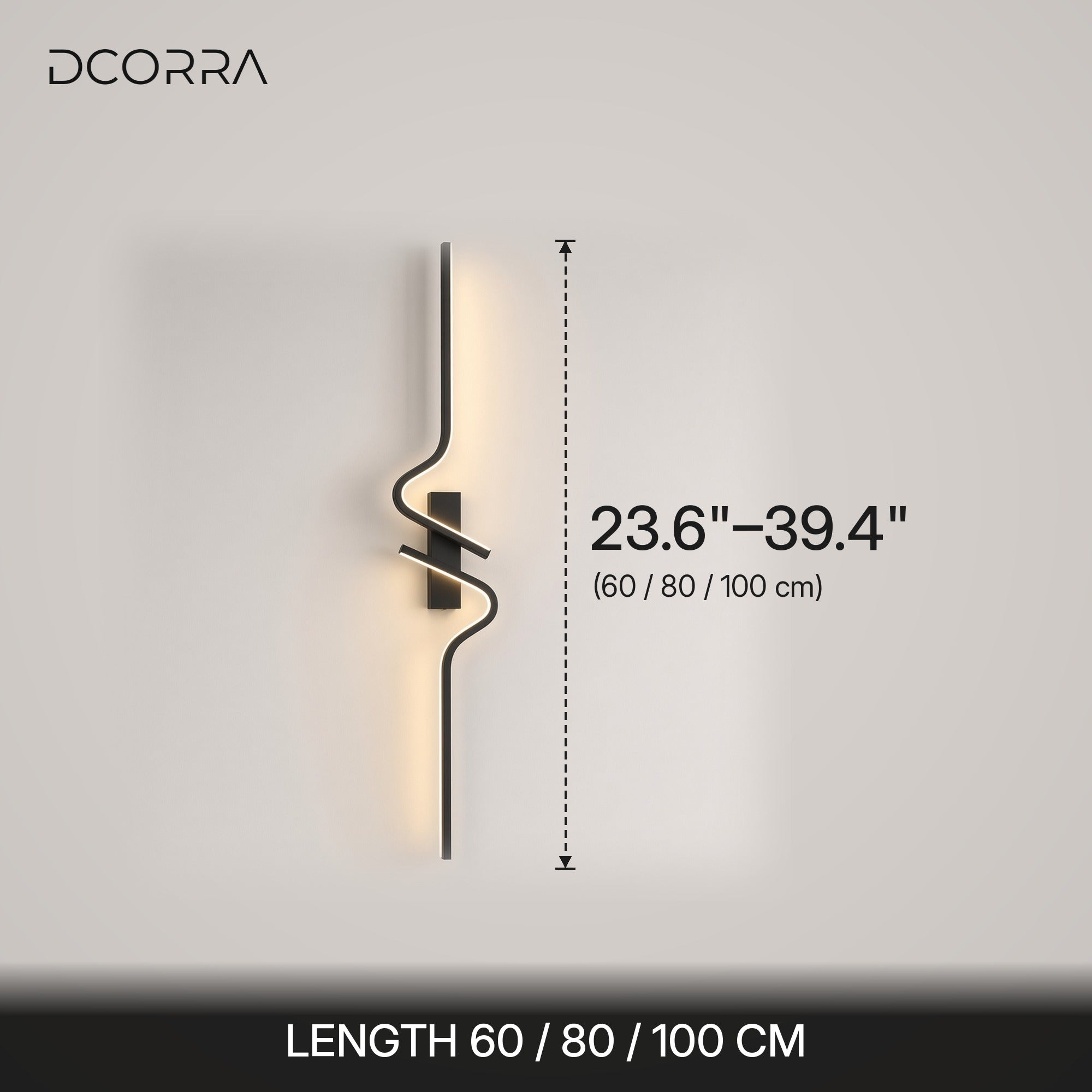 Wavy Linear LED Wall Light - dimensions