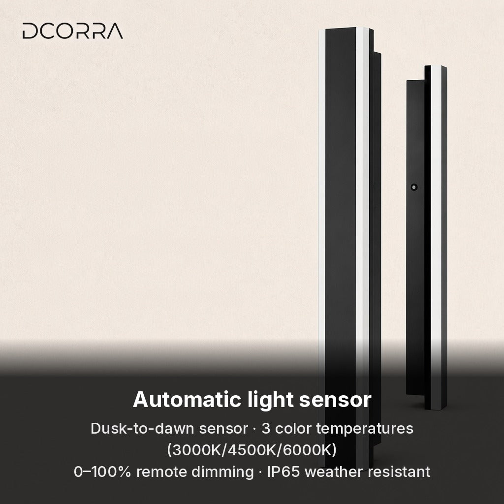 Dusk-to-Dawn Linear LED Wall Light - automatic light sensor