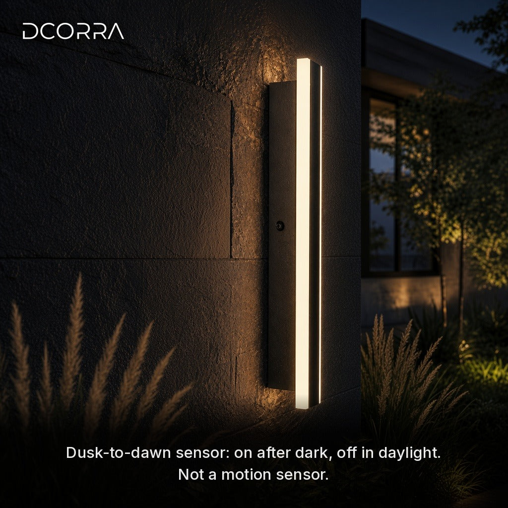 Dusk-to-Dawn Linear LED Wall Light - dusk-to-dawn sensor