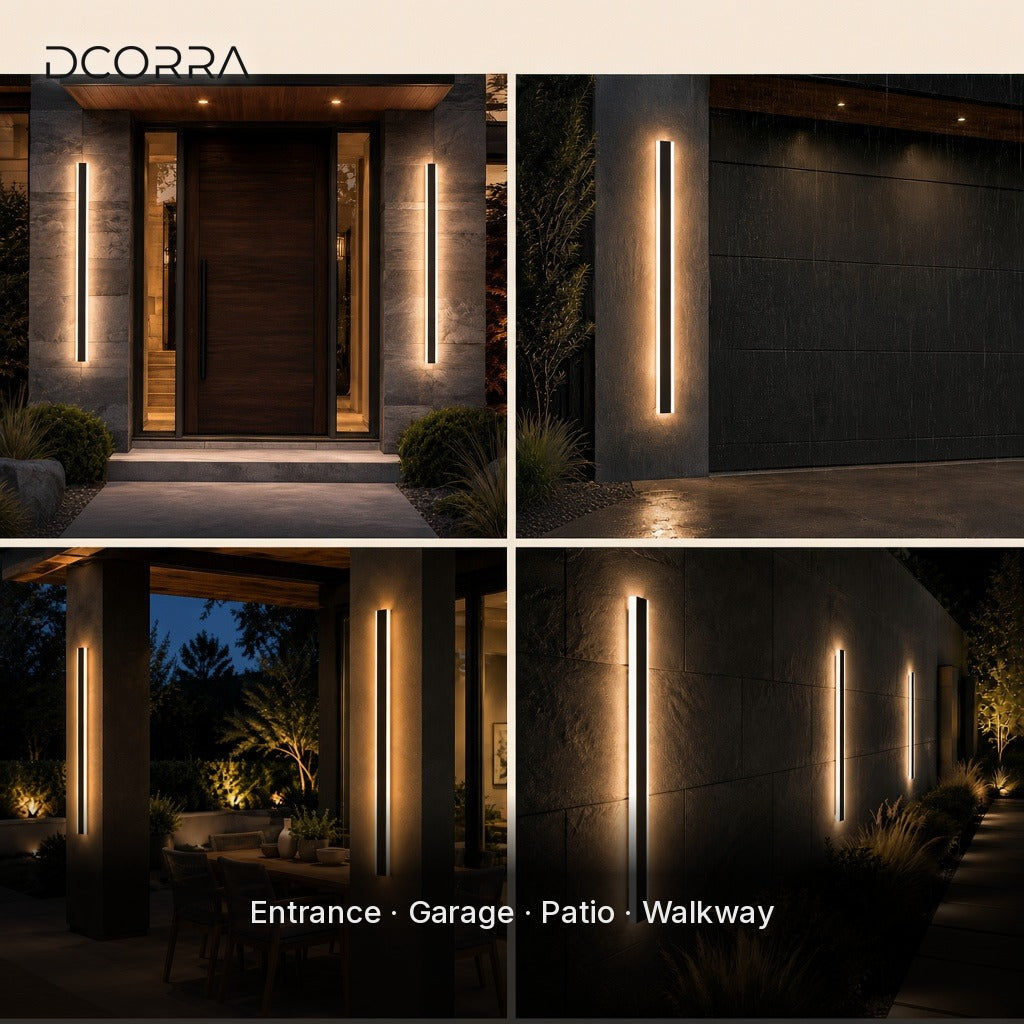 Dusk-to-Dawn Linear LED Wall Light - installation ideas