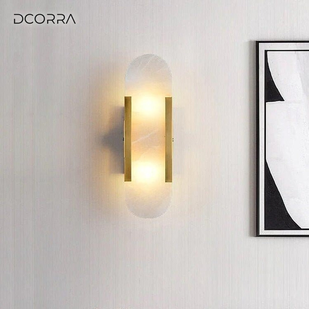 Marble and Frosted Glass Wall Sconce - view 5