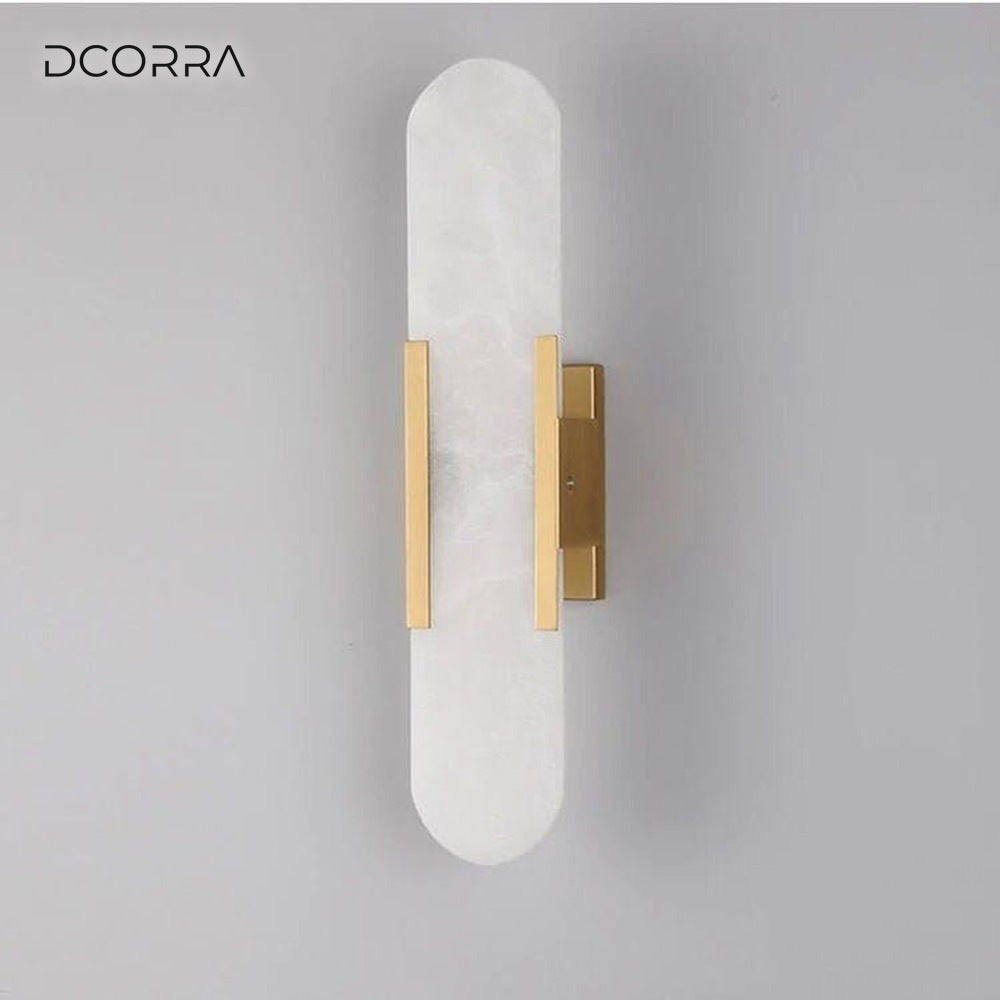 Marble and Frosted Glass Wall Sconce - view 6