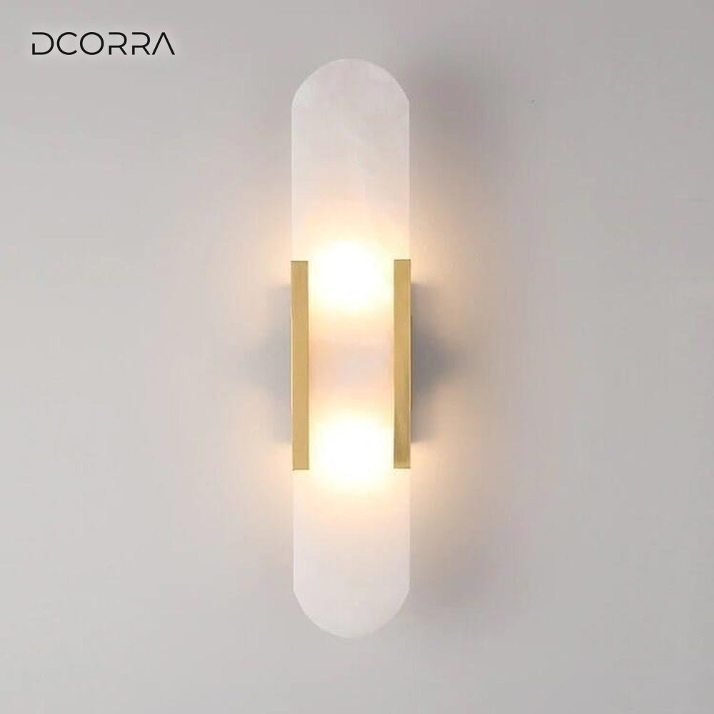 Marble and Frosted Glass Wall Sconce - view 7