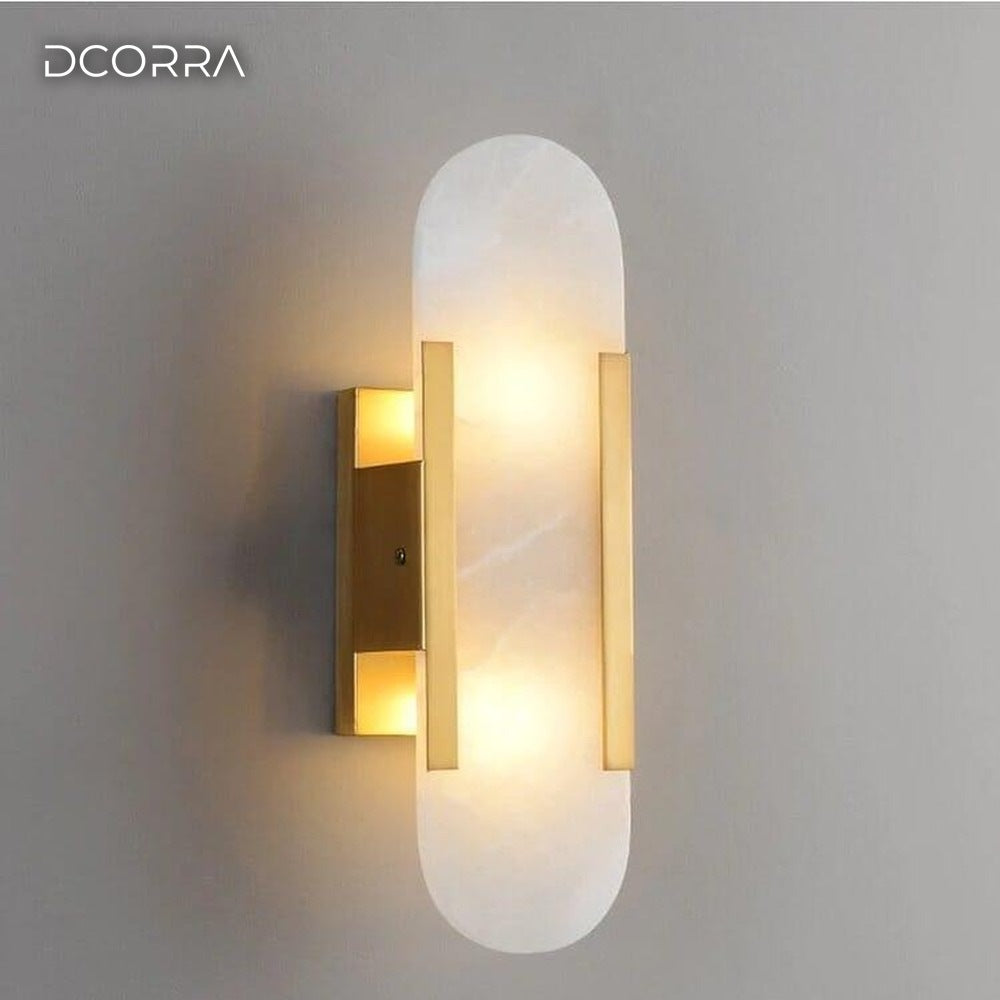 Marble and Frosted Glass Wall Sconce - view 8