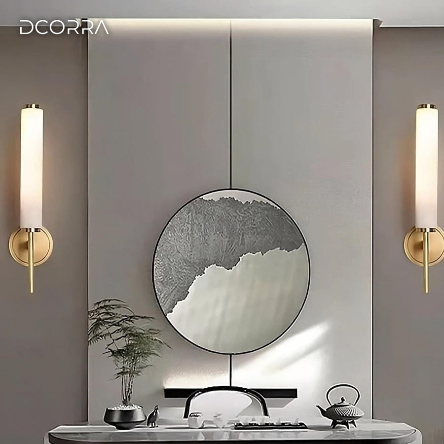 Natural Marble Tube Wall Sconce