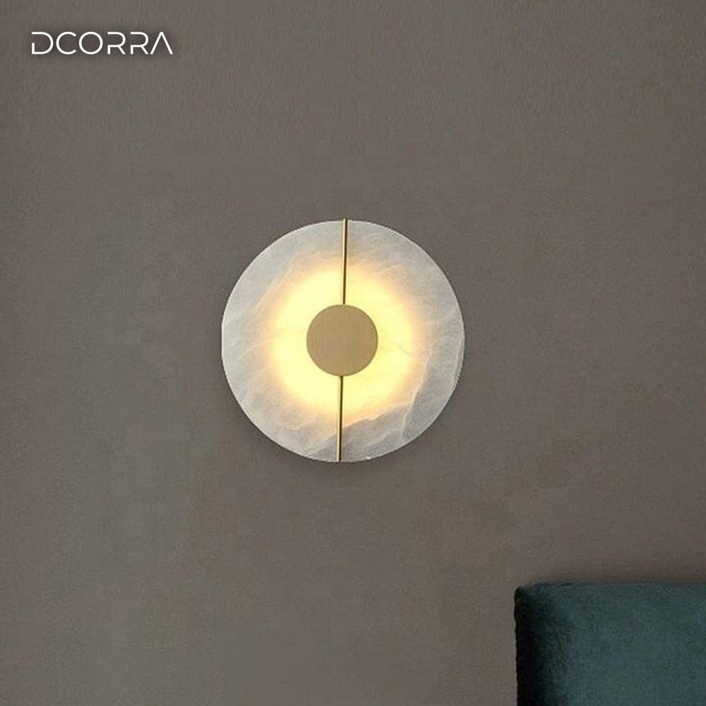 Marble Disc Wall Sconce - Round