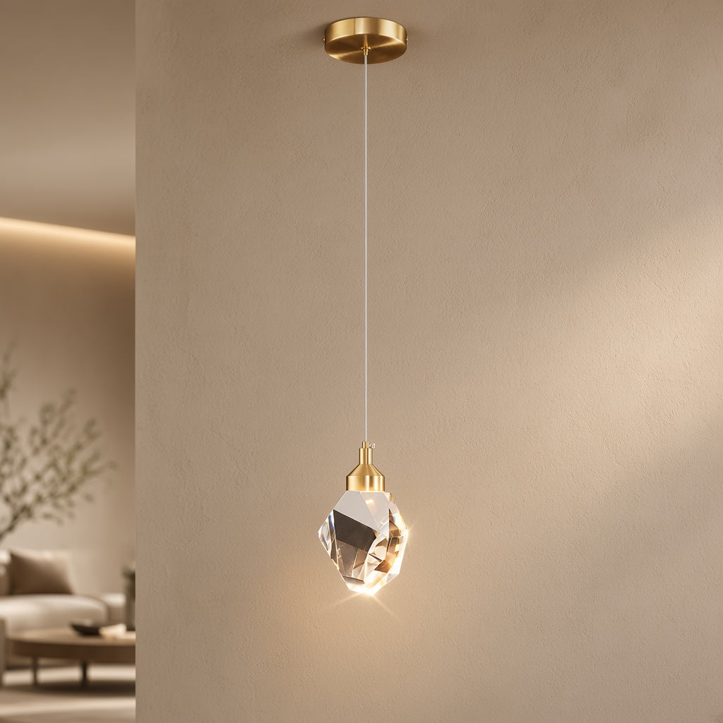Crystal Pendant Wall Light - Single Crystal