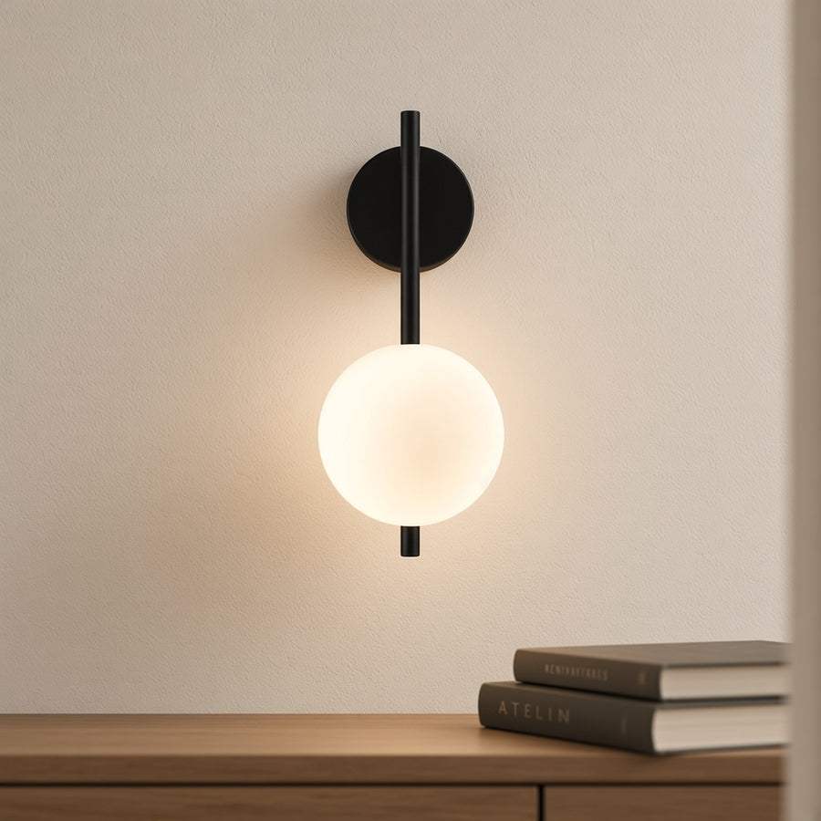 Frosted Glass Globe Wall Light