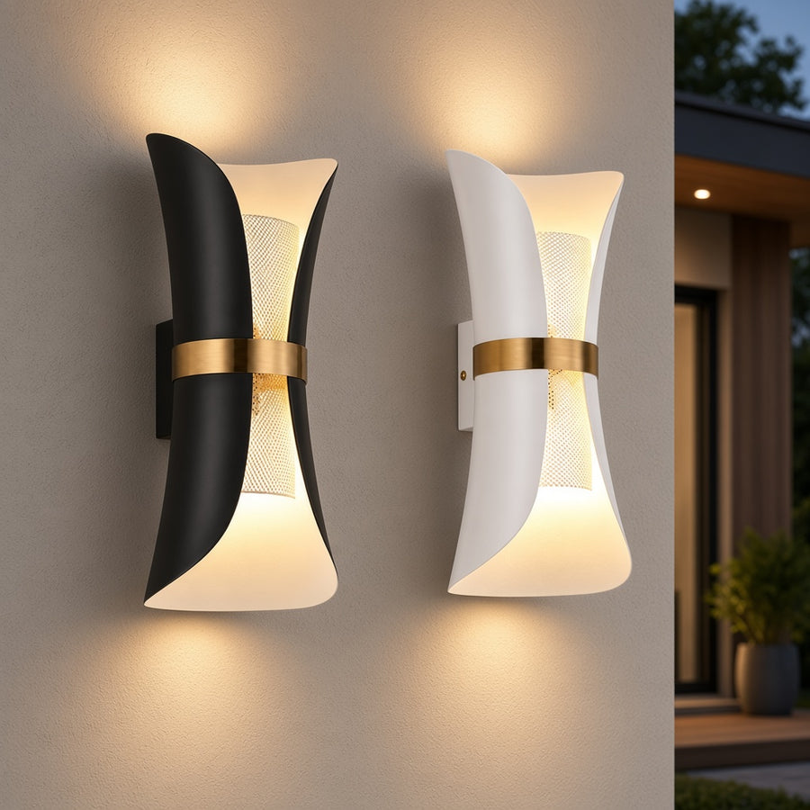 Outdoor Glass Shade Wall Sconce on an exterior wall