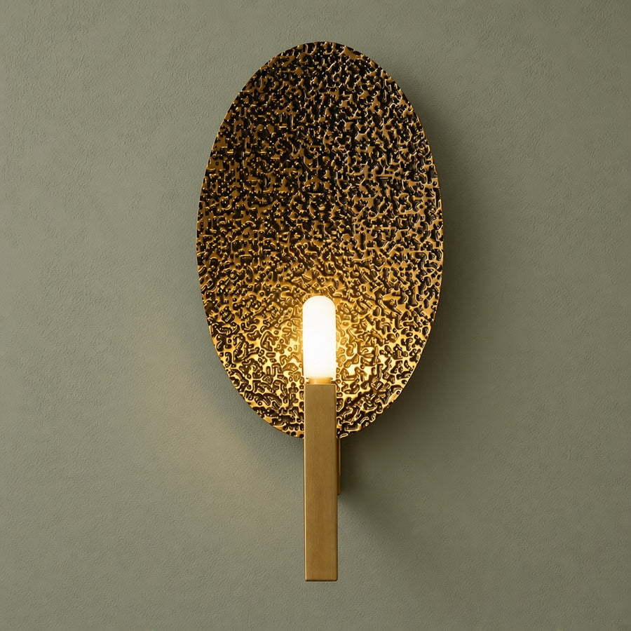 Textured Oval Disc Wall Light