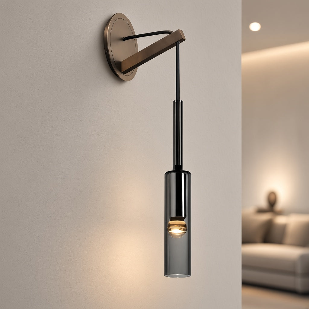 Blown Glass Bottle Wall Lamp