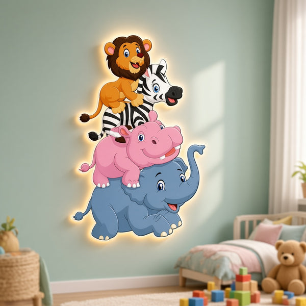 Animal Mural LED Wall Lamp for Kids Room
