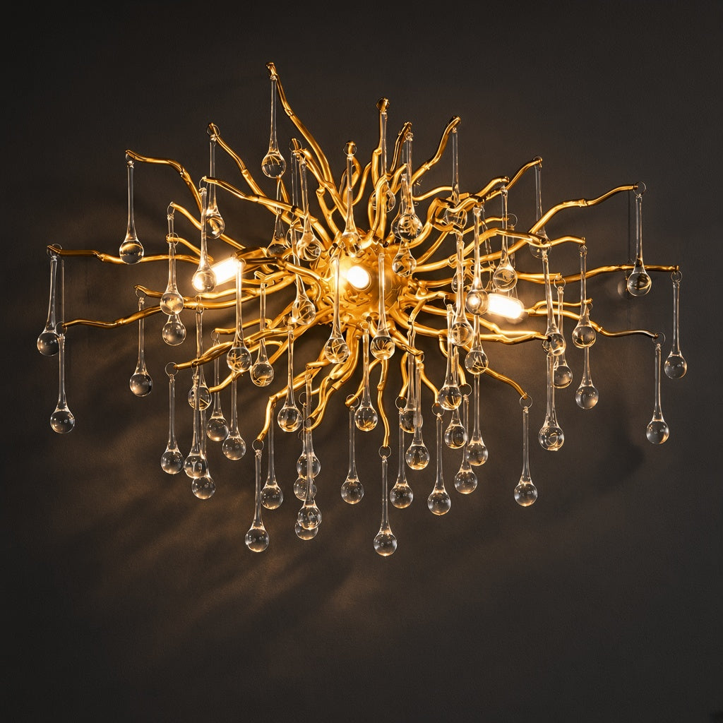 Crystal Drop Branch Wall Light