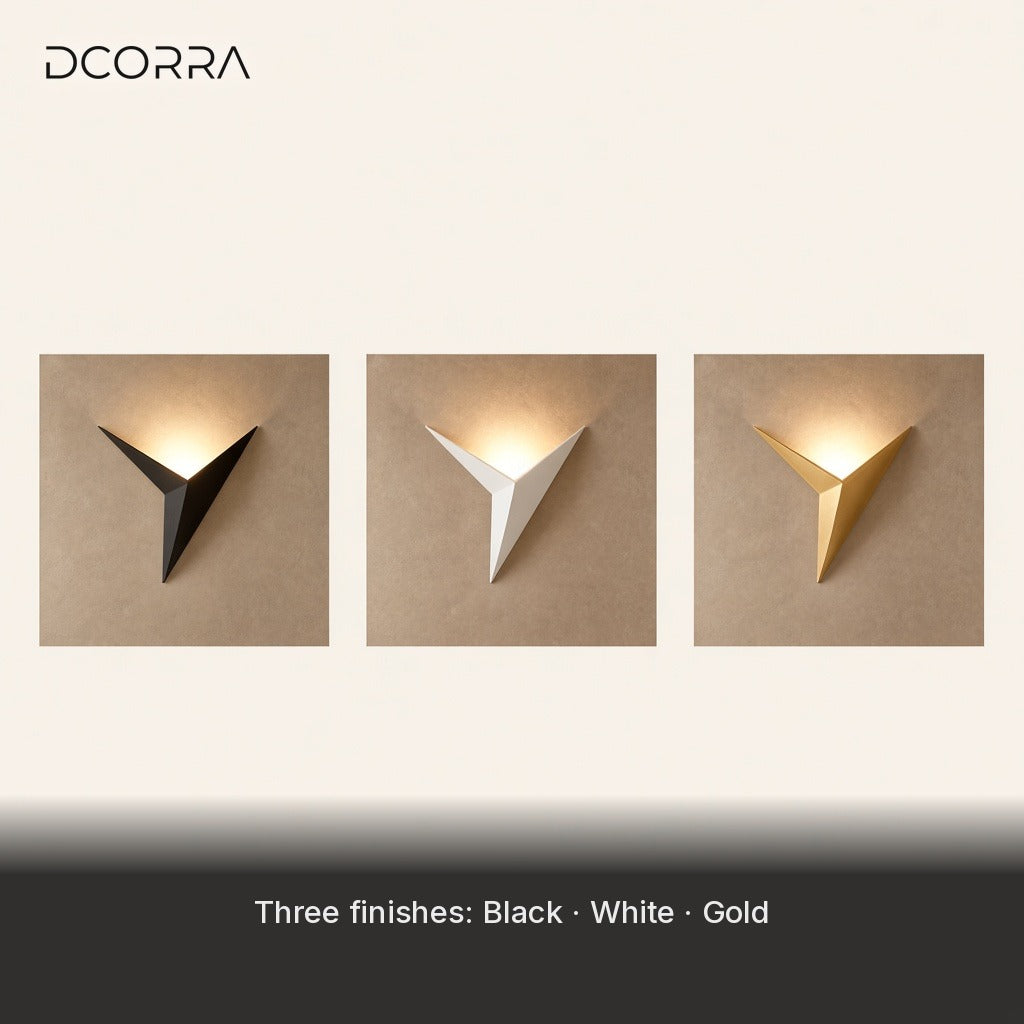 Geometric Three-Point Wall Accent Light - three finishes