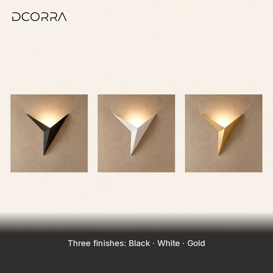 Geometric Three-Point Wall Accent Light - three finishes