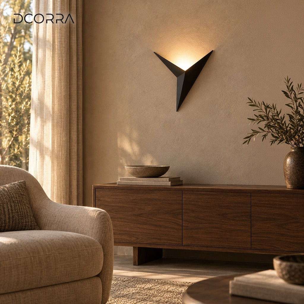 Geometric Three-Point Wall Accent Light - living room