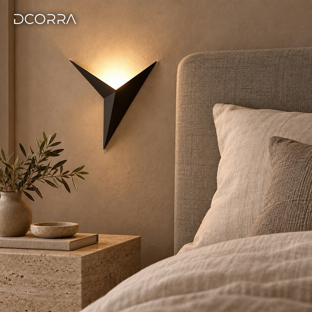 Geometric Three-Point Wall Accent Light - bedroom