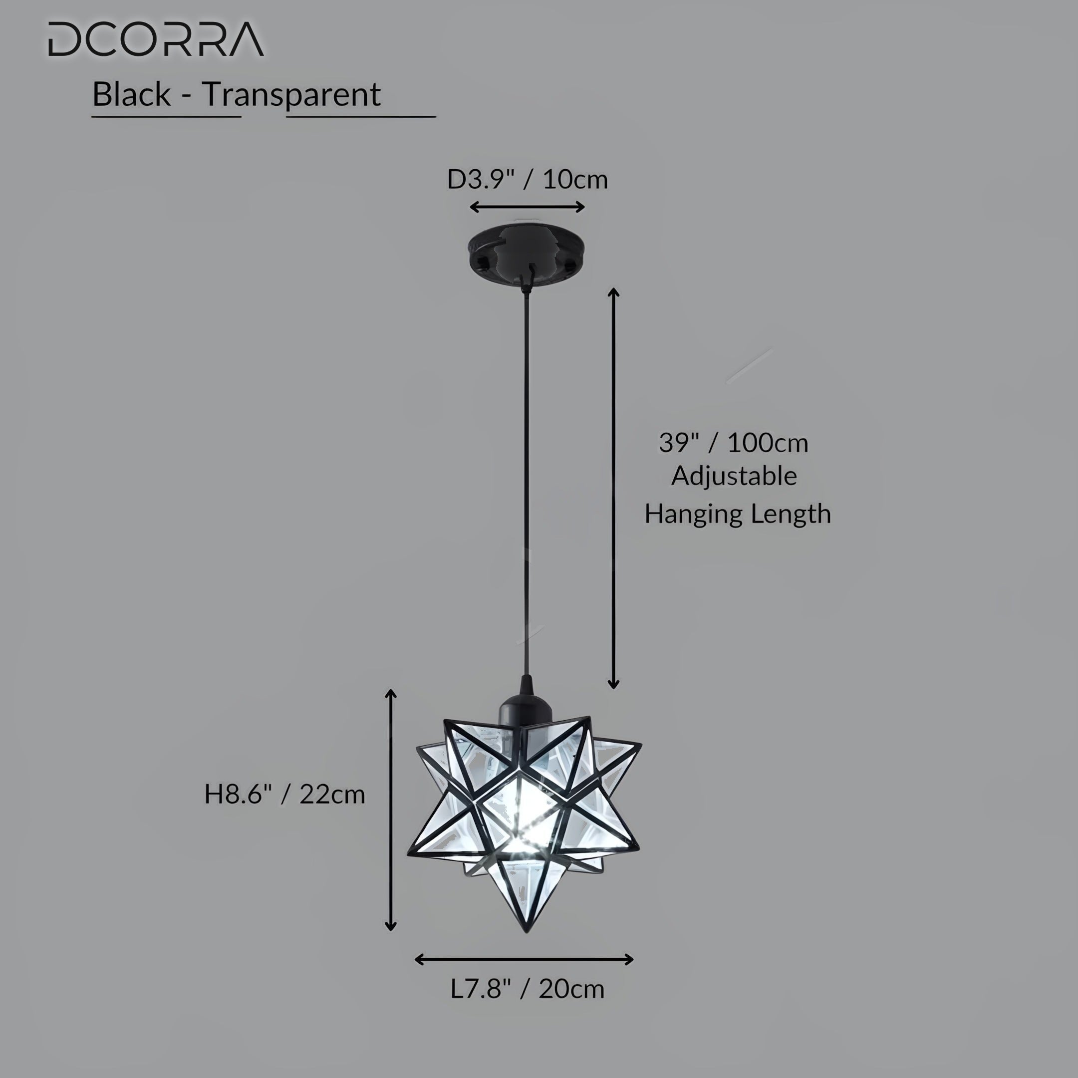 Modern Moravian Star Pendant Light - Gold-Transparent