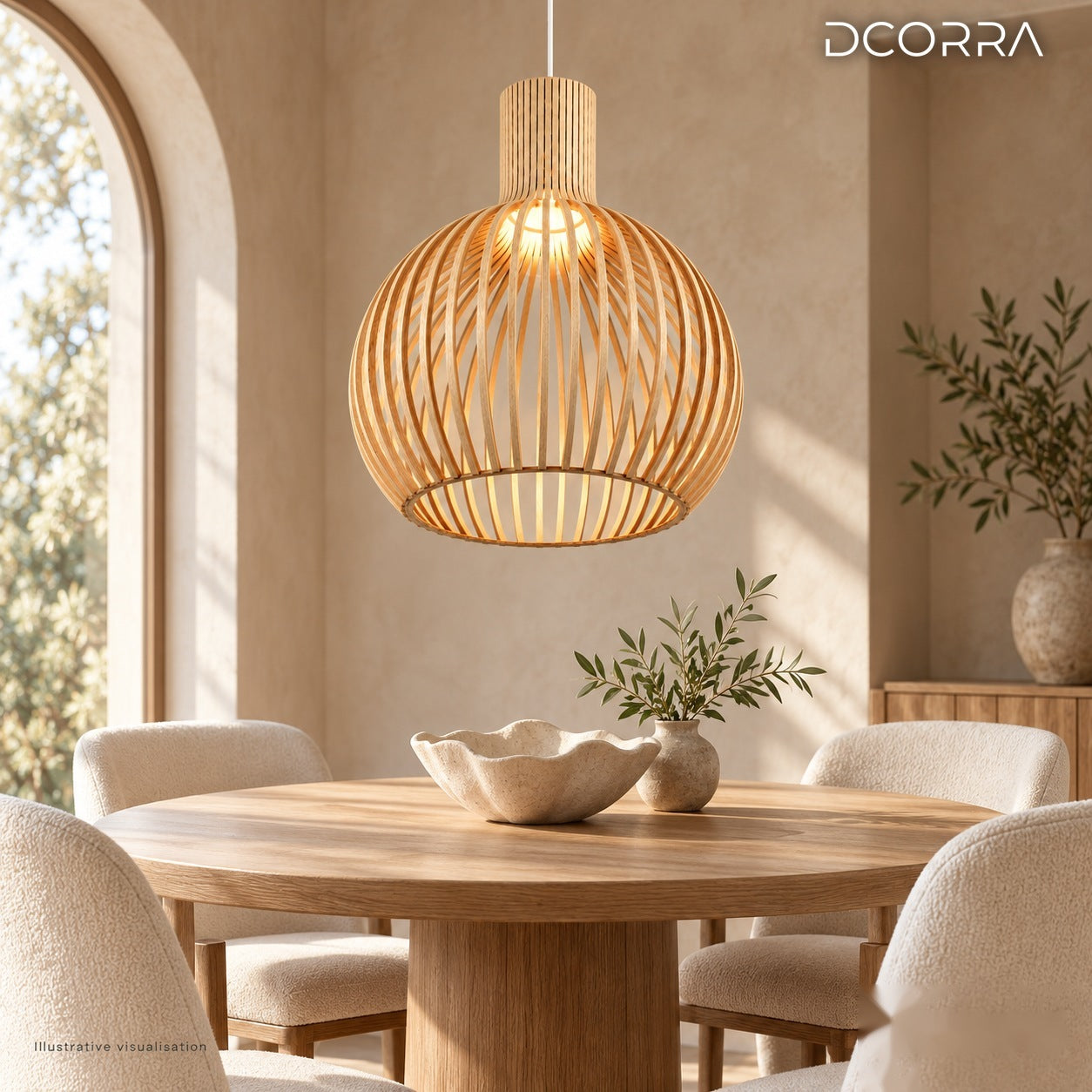 Nordic Wooden Cage Pendant Light - view 2