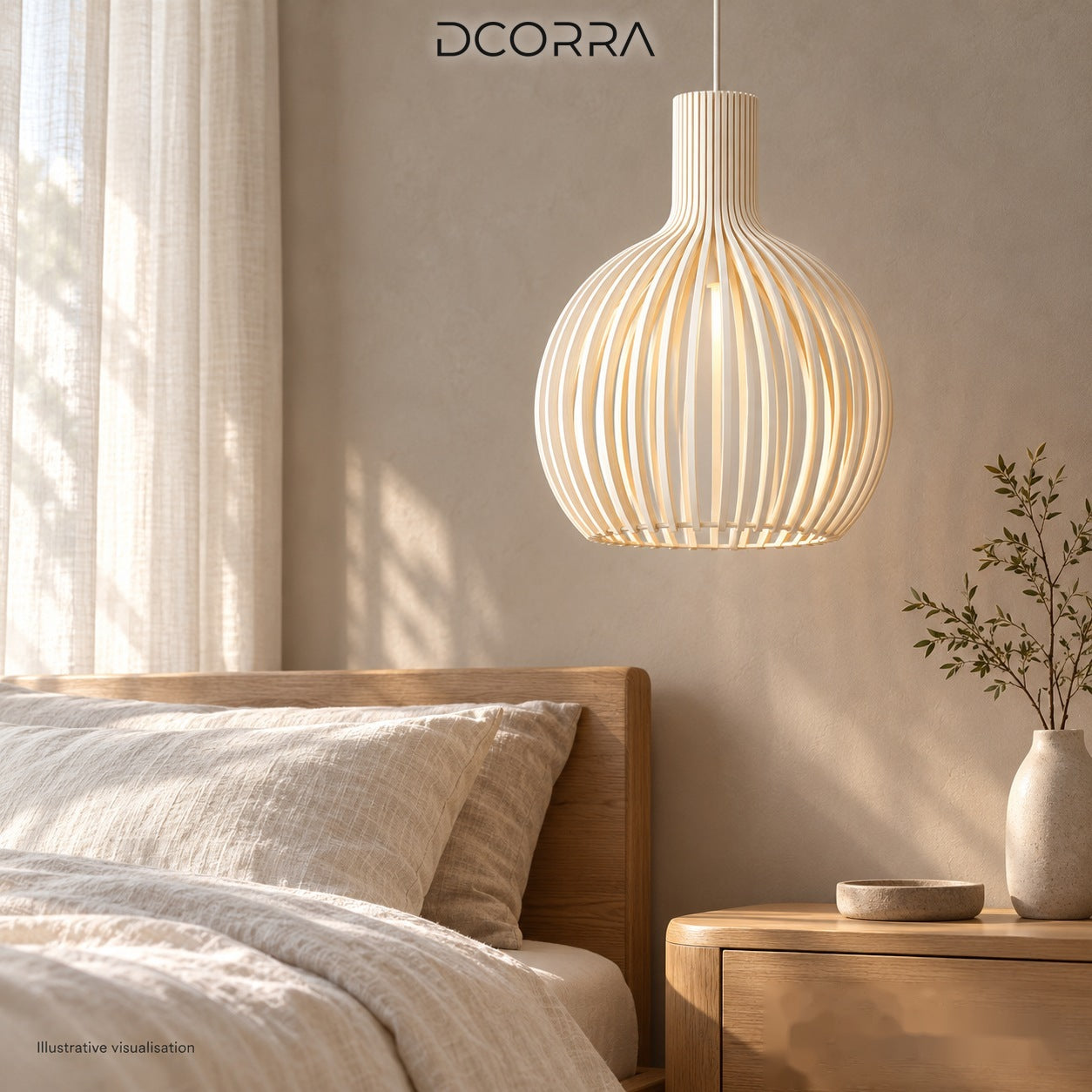 Nordic Wooden Cage Pendant Light - view 4