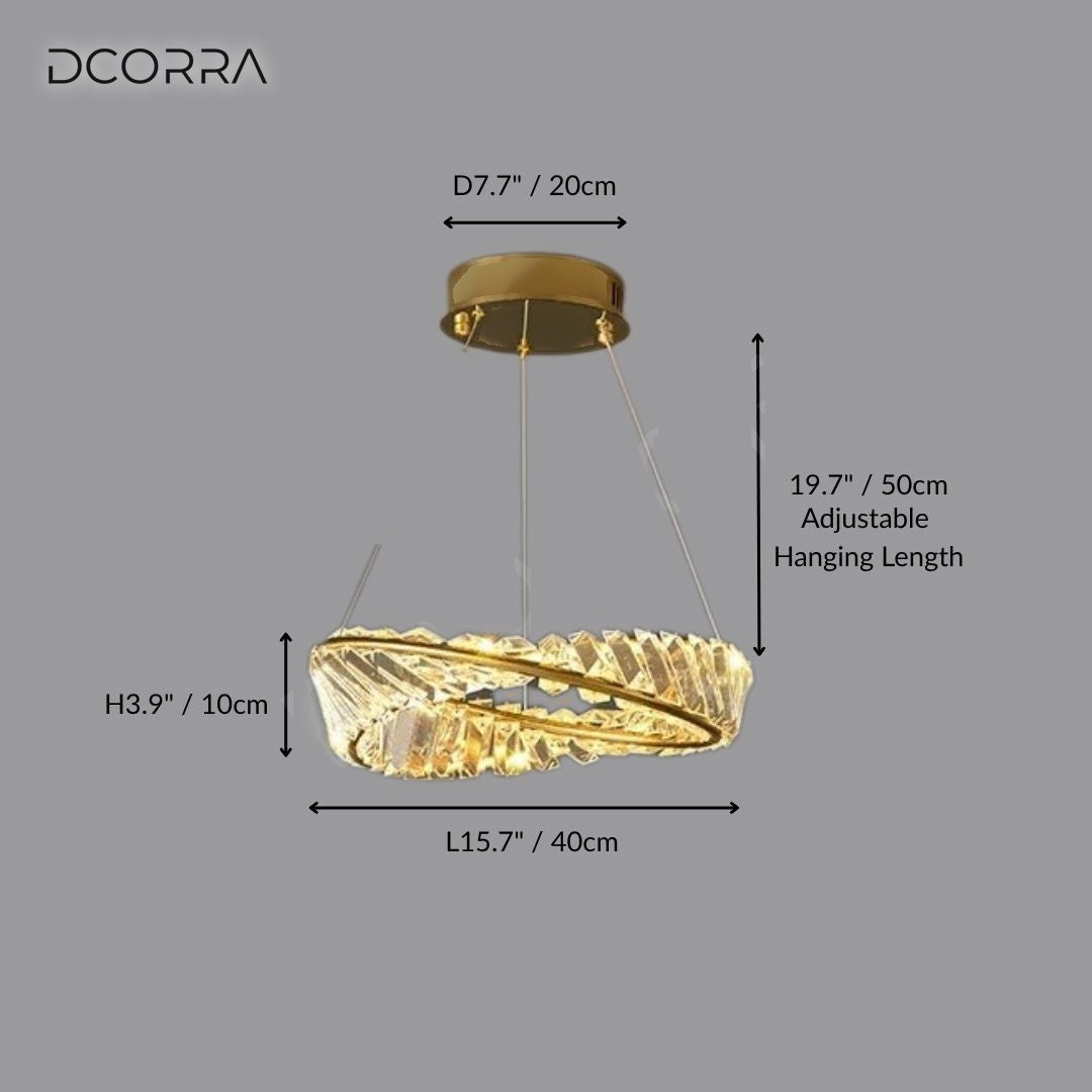 Crystal Ring LED Chandelier - D15.7"