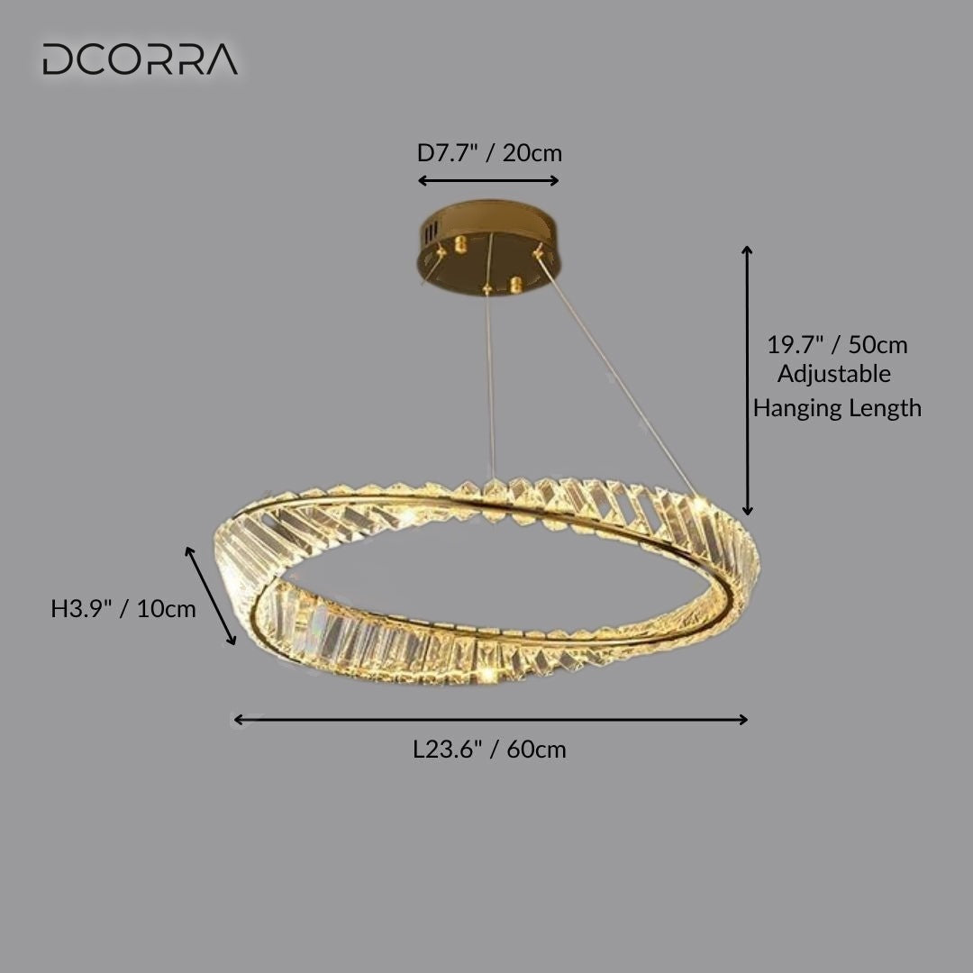 Crystal Ring LED Chandelier - D23.6"