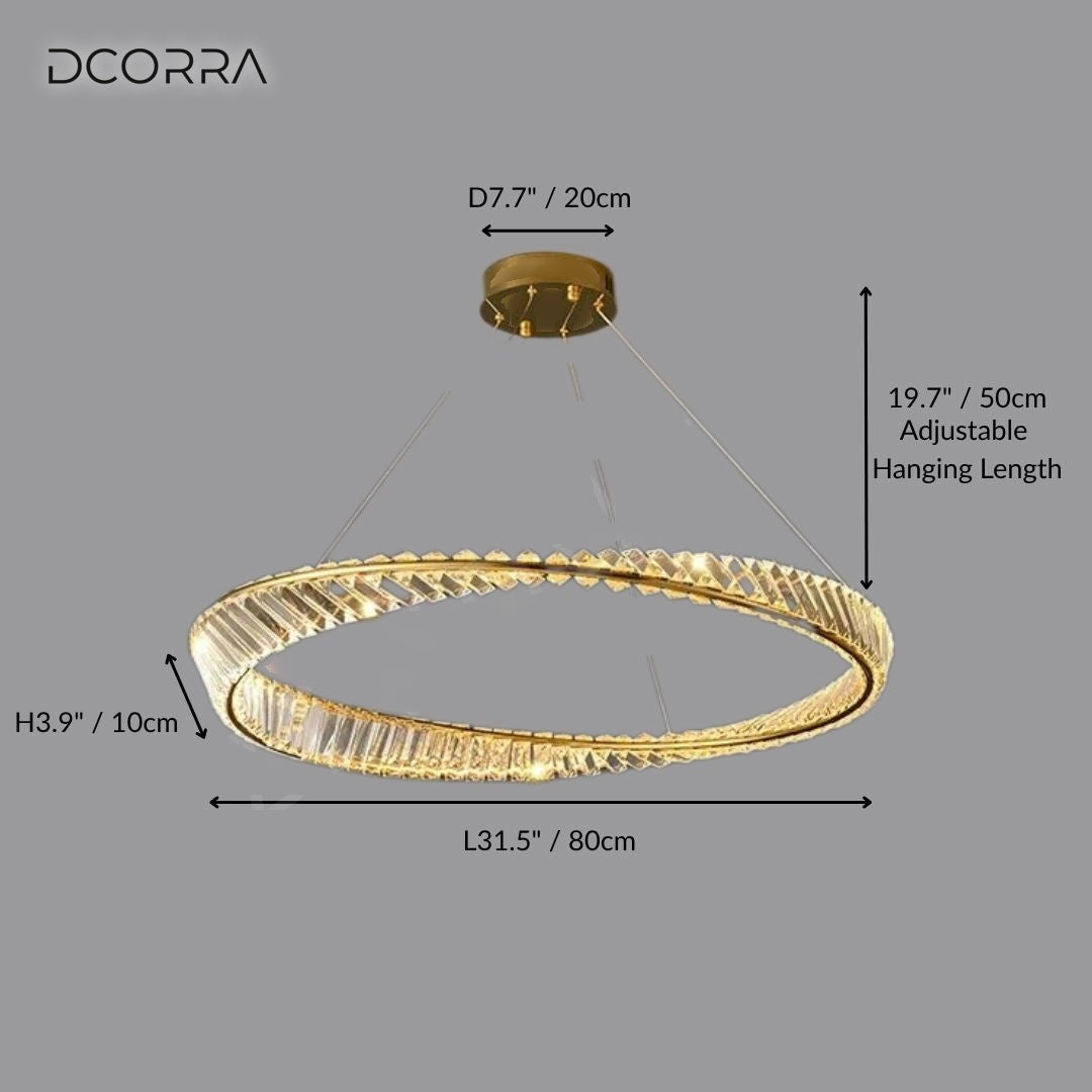 Crystal Ring LED Chandelier - D31.5"