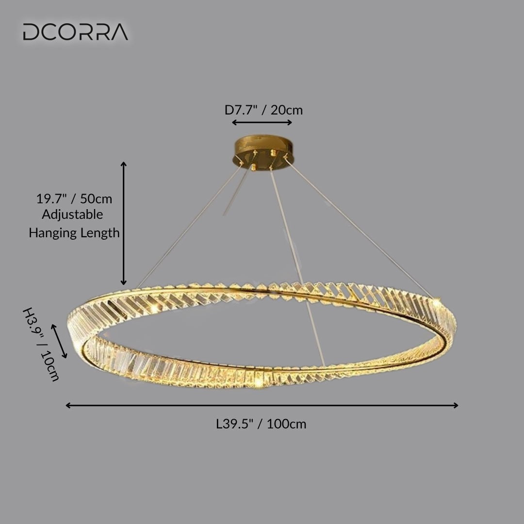 Crystal Ring LED Chandelier - D39.4"