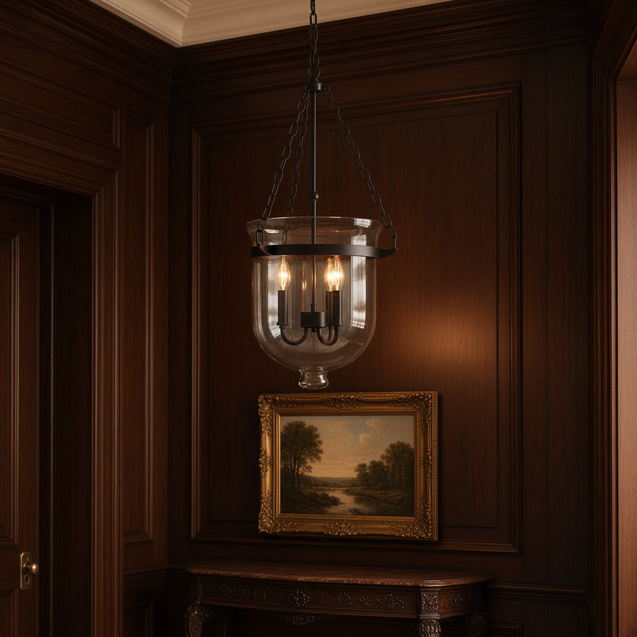 Vintage Bell Jar Glass Pendant Light