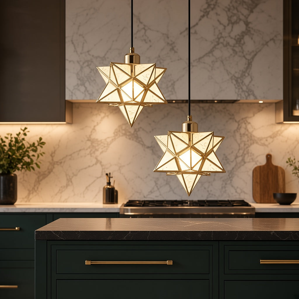 Modern Moravian Star Pendant Light