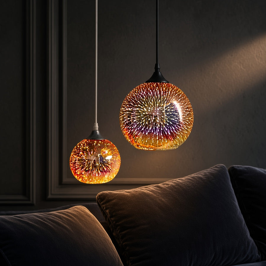 Sparkling Faceted Glass Globe Pendant Light
