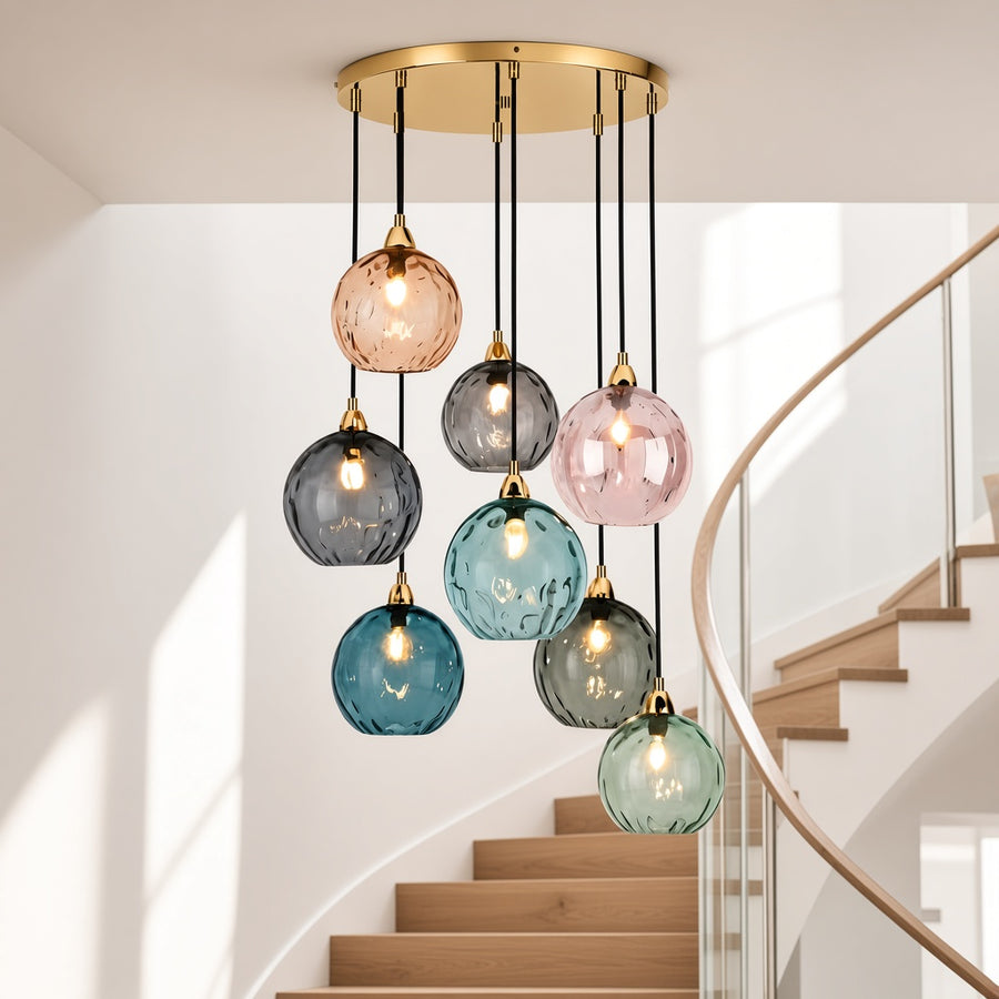 Colorful Blown Glass Pendant Light - 1 to 8 Heads