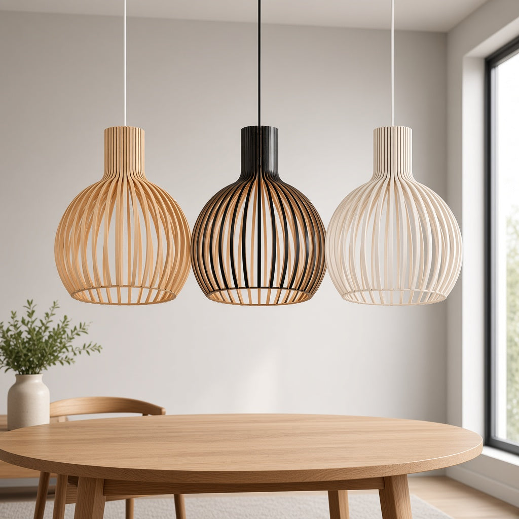 Nordic Wooden Cage Pendant Light